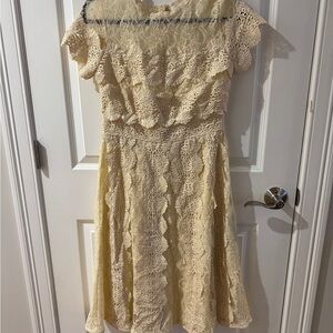 Champagne and strawberry Lace Dress in Cream - new - never worn